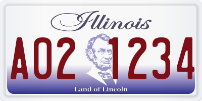 IL license plate A021234