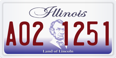 IL license plate A021251