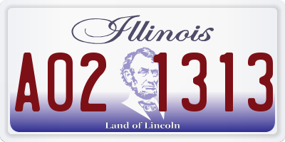 IL license plate A021313
