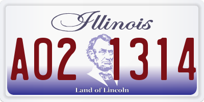 IL license plate A021314