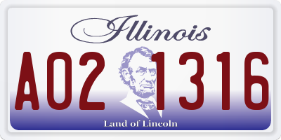 IL license plate A021316