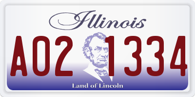 IL license plate A021334