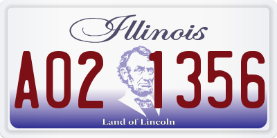 IL license plate A021356