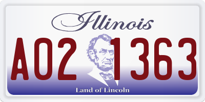 IL license plate A021363
