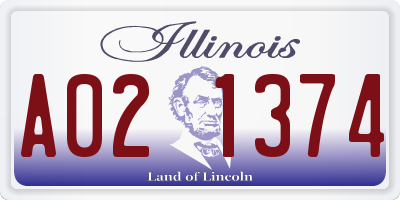 IL license plate A021374
