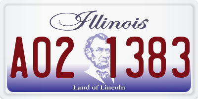 IL license plate A021383