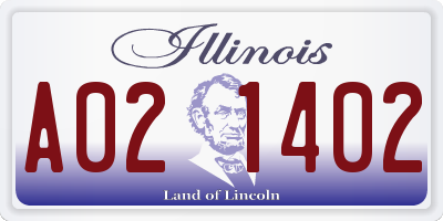 IL license plate A021402