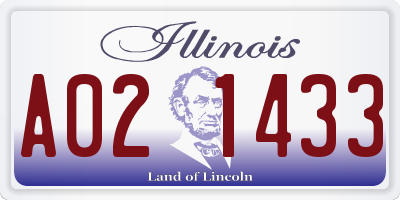 IL license plate A021433
