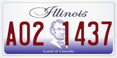IL license plate A021437