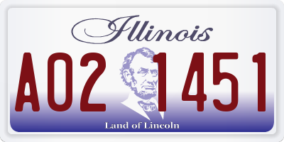 IL license plate A021451