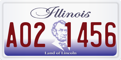 IL license plate A021456