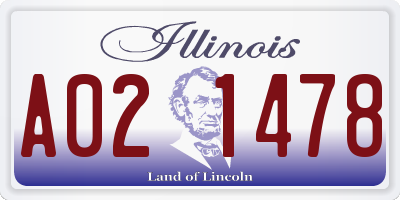 IL license plate A021478