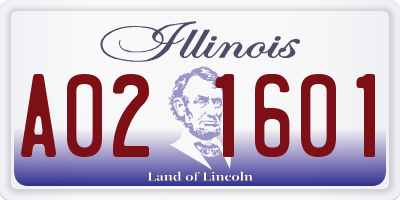 IL license plate A021601