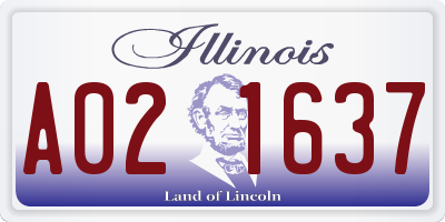 IL license plate A021637
