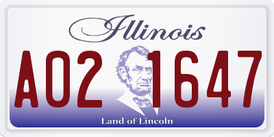 IL license plate A021647