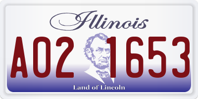 IL license plate A021653