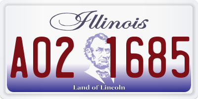 IL license plate A021685