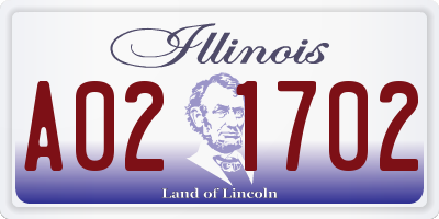 IL license plate A021702