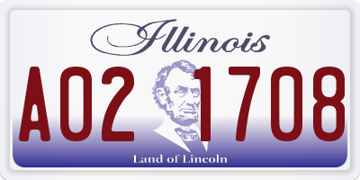 IL license plate A021708