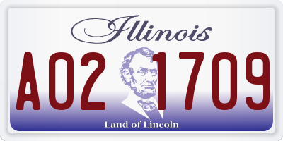 IL license plate A021709