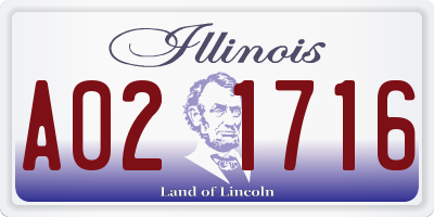 IL license plate A021716