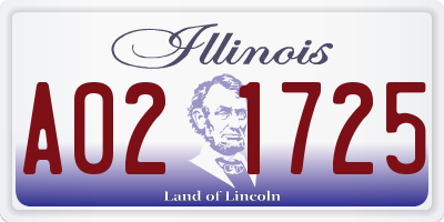 IL license plate A021725