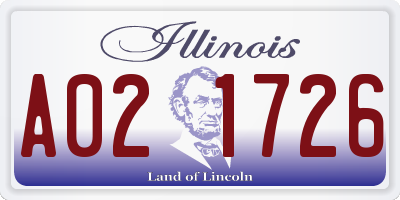 IL license plate A021726