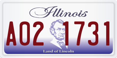IL license plate A021731