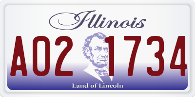 IL license plate A021734
