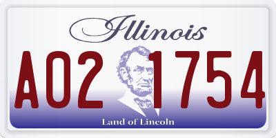 IL license plate A021754