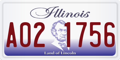 IL license plate A021756