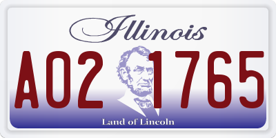 IL license plate A021765