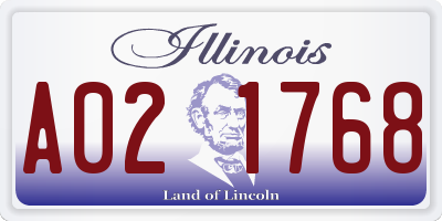 IL license plate A021768