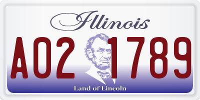 IL license plate A021789
