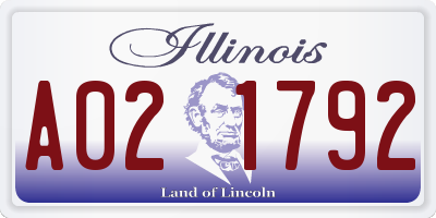 IL license plate A021792