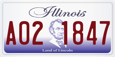 IL license plate A021847