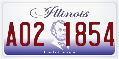 IL license plate A021854