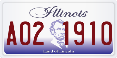 IL license plate A021910