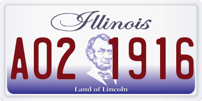 IL license plate A021916