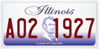 IL license plate A021927