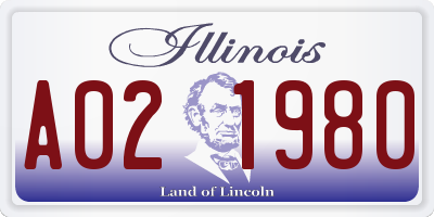 IL license plate A021980
