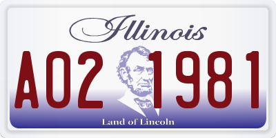 IL license plate A021981