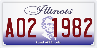 IL license plate A021982