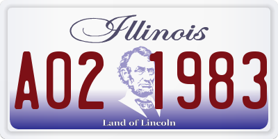 IL license plate A021983
