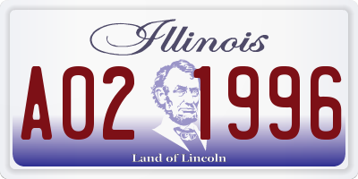 IL license plate A021996