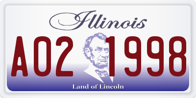 IL license plate A021998