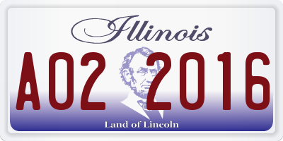 IL license plate A022016