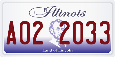 IL license plate A022033