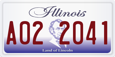 IL license plate A022041
