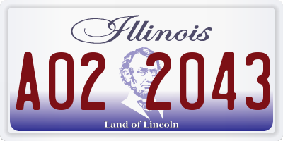 IL license plate A022043